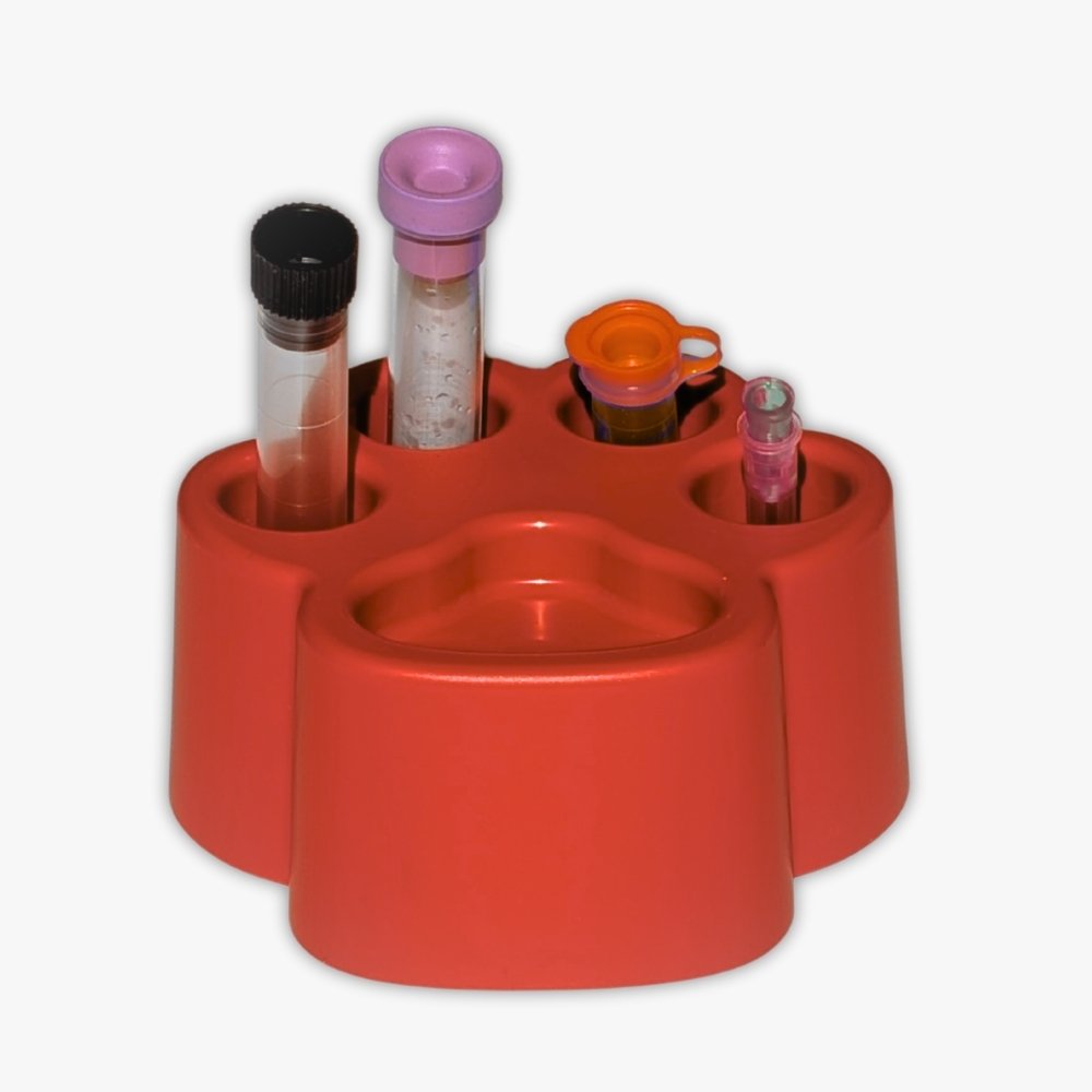 blutröhrchen aufbewahrung Röhrchenständer Tatze V2 Rot – Made for Vets
